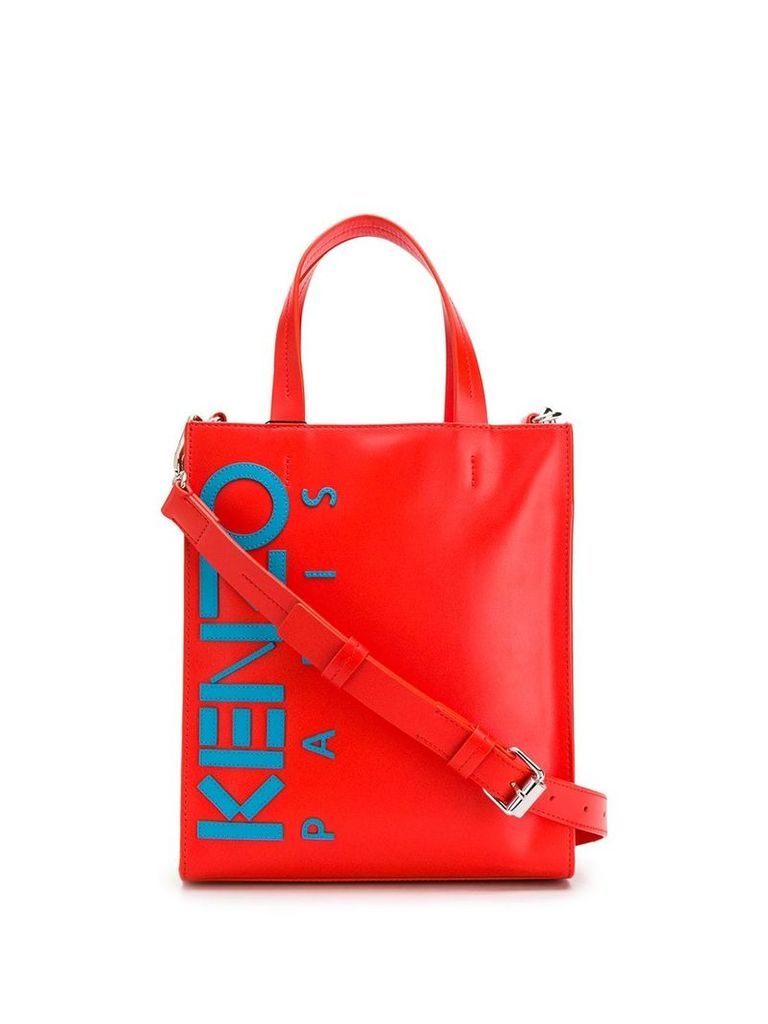 Kenzo colour-block logo tote - Red