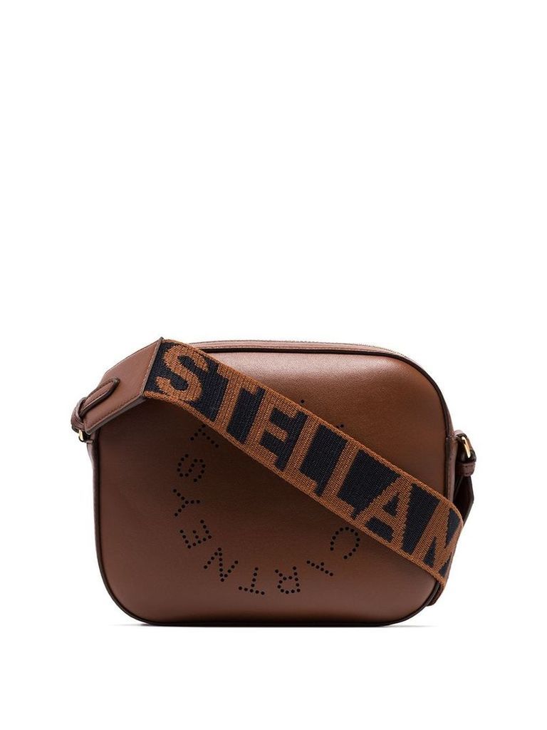 Stella McCartney logo strap crossbody bag - Brown