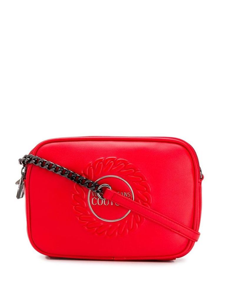 Versace Jeans Couture logo plaque crossbody bag - Red
