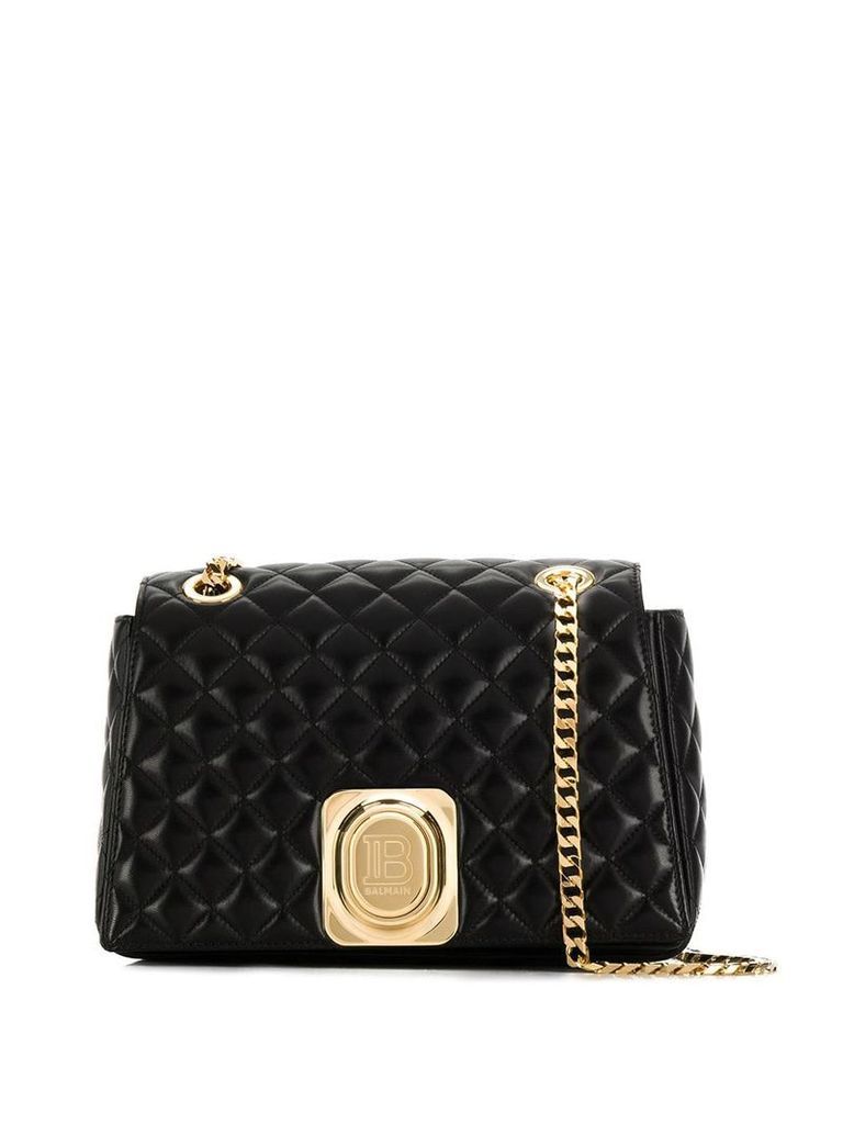 Balmain quilted leather cross-body bag - Black