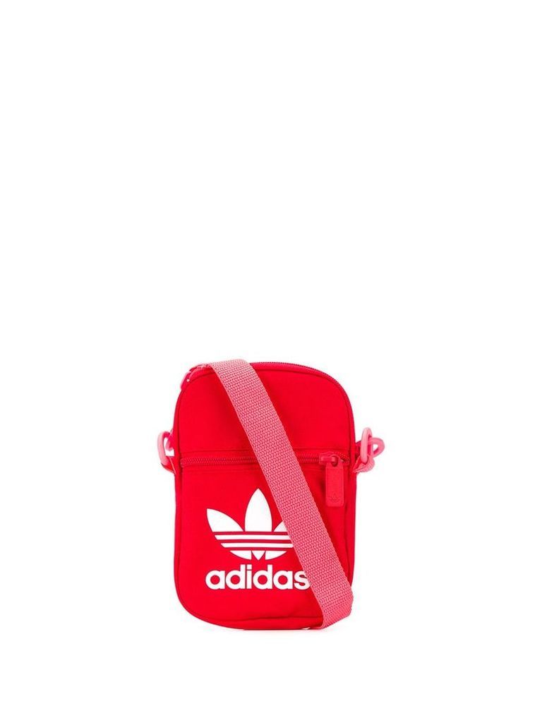 adidas logo printed cross body bag - Red