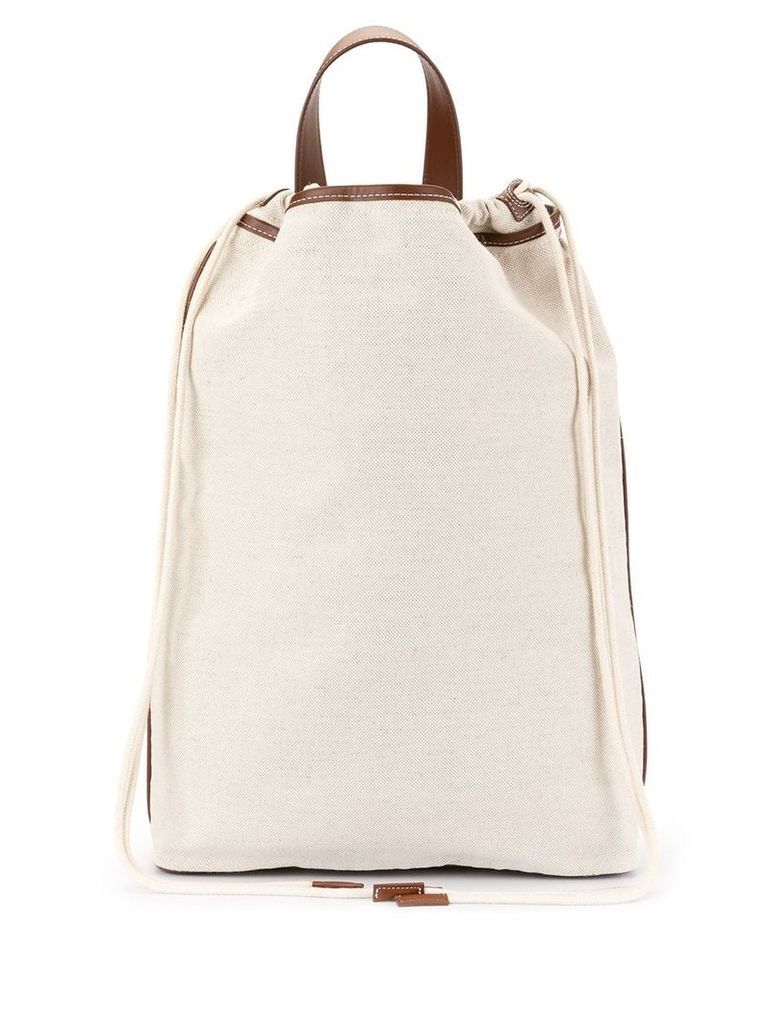 Le 17 Septembre squared canvas backpack - White