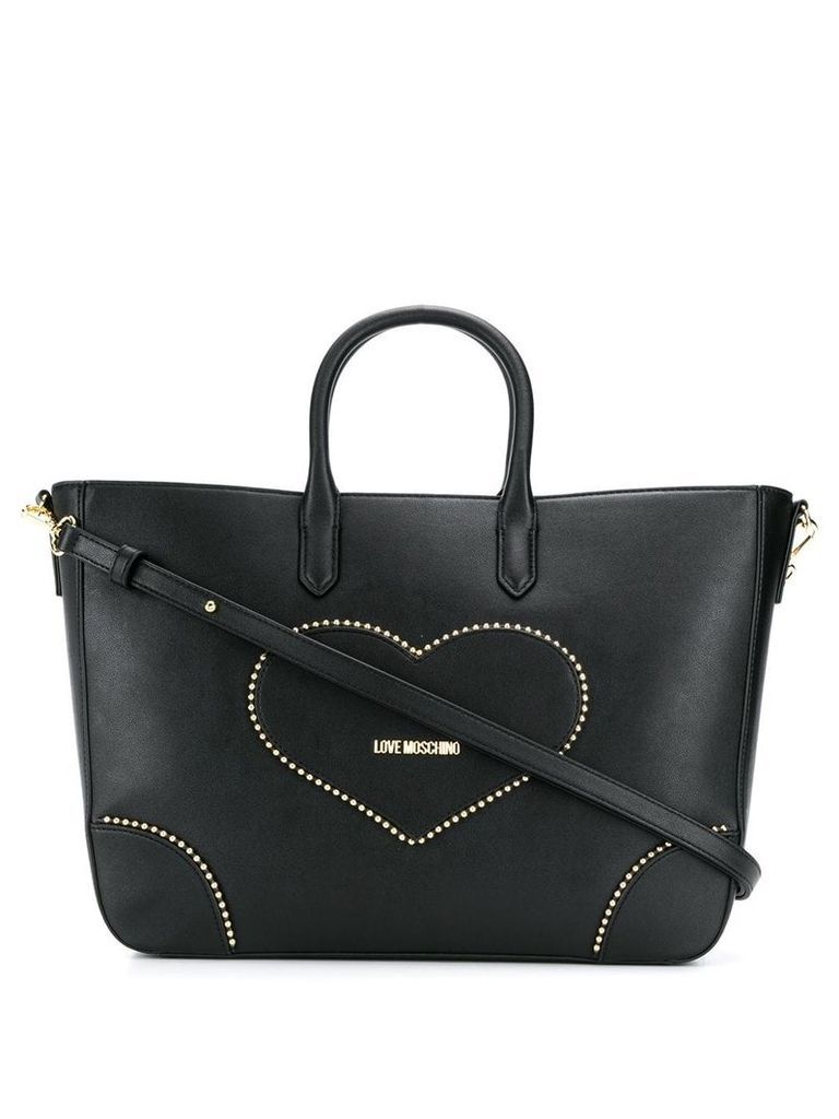 Love Moschino heart patch tote bag - Black