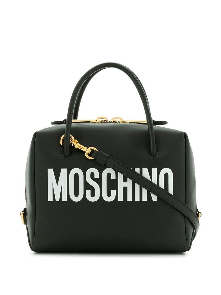 Moschino small logo print crossbody bag - Black
