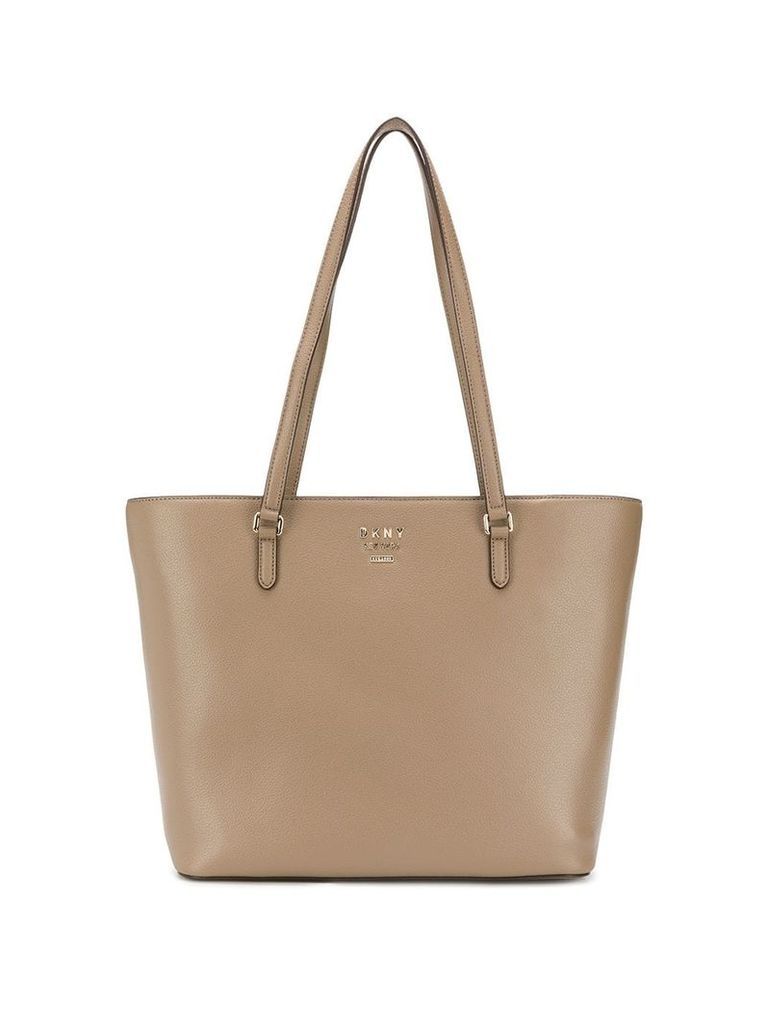 DKNY monogram leather tote - NEUTRALS