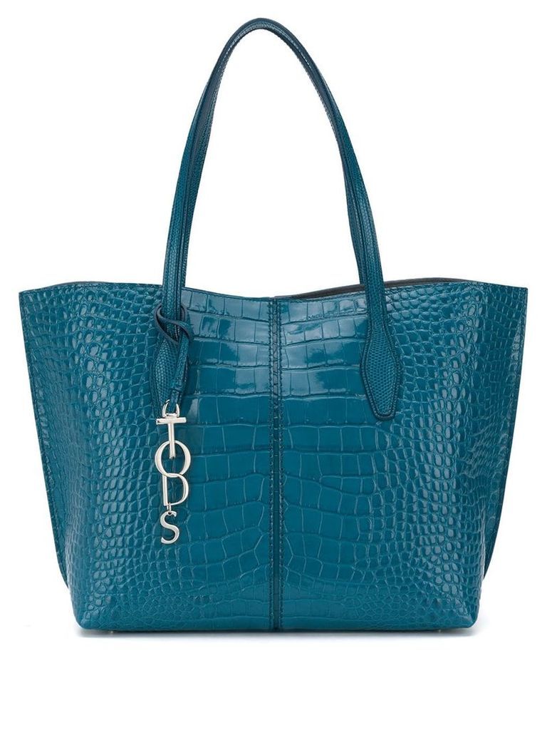 Tod's croc-effect tote - Blue