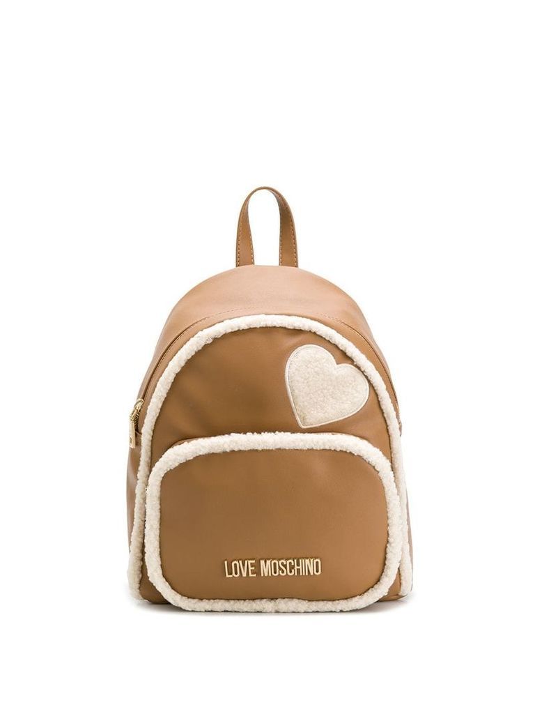 Love Moschino shearling backpack - Brown
