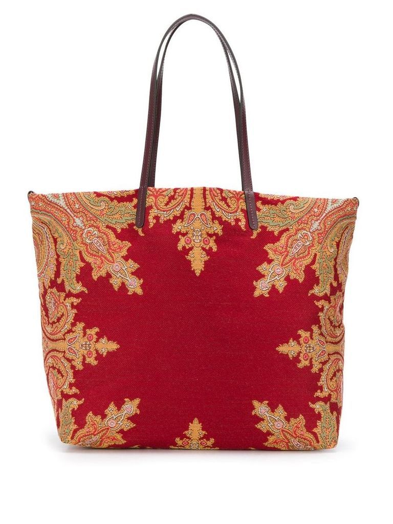 Etro jacquard paisley print shoulder bag - Red