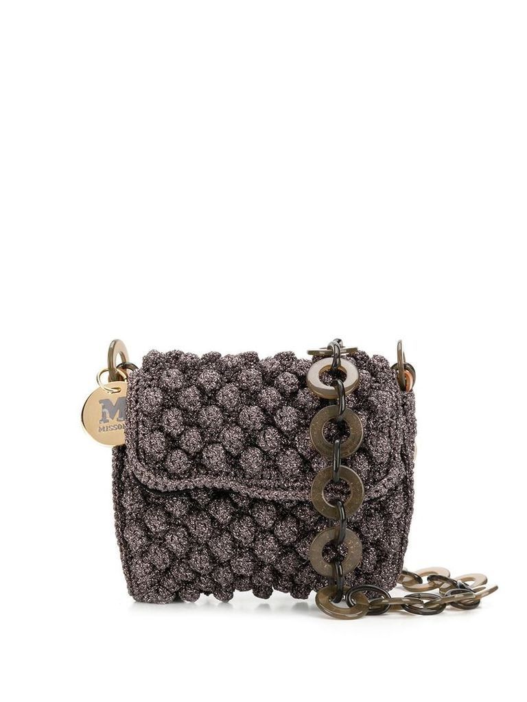 M Missoni knitted chain-strap mini-bag - PURPLE