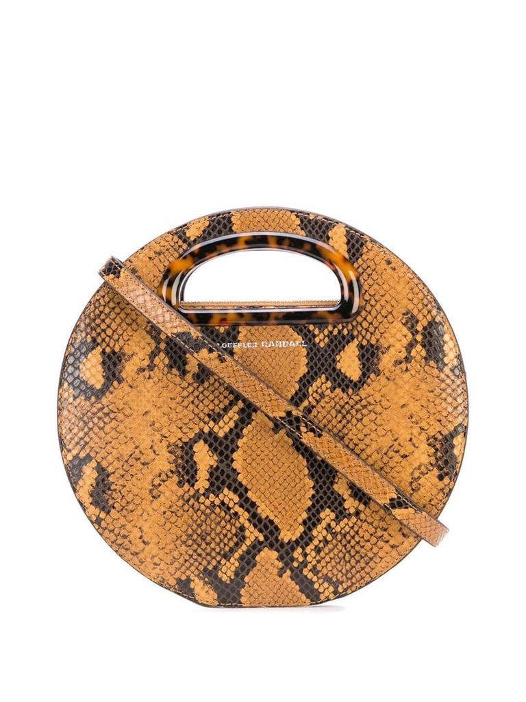 Loeffler Randall snakeskin embossed crossbody bag - Brown