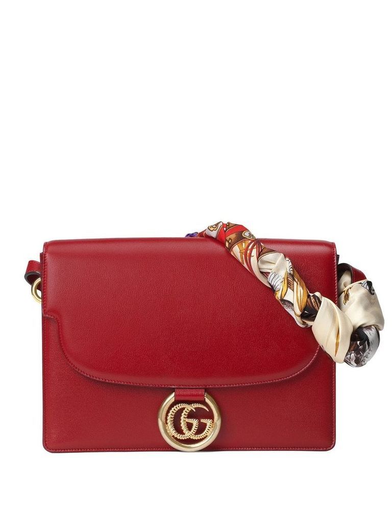 Gucci Medium leather shoulder bag with scarf - Red