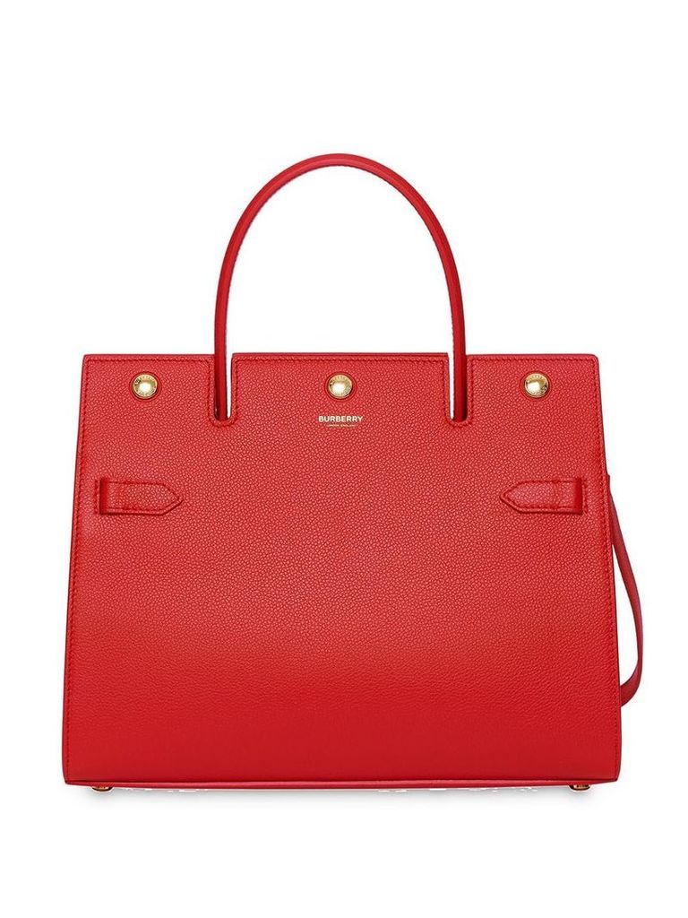 Burberry Small Leather Title Bag - Red