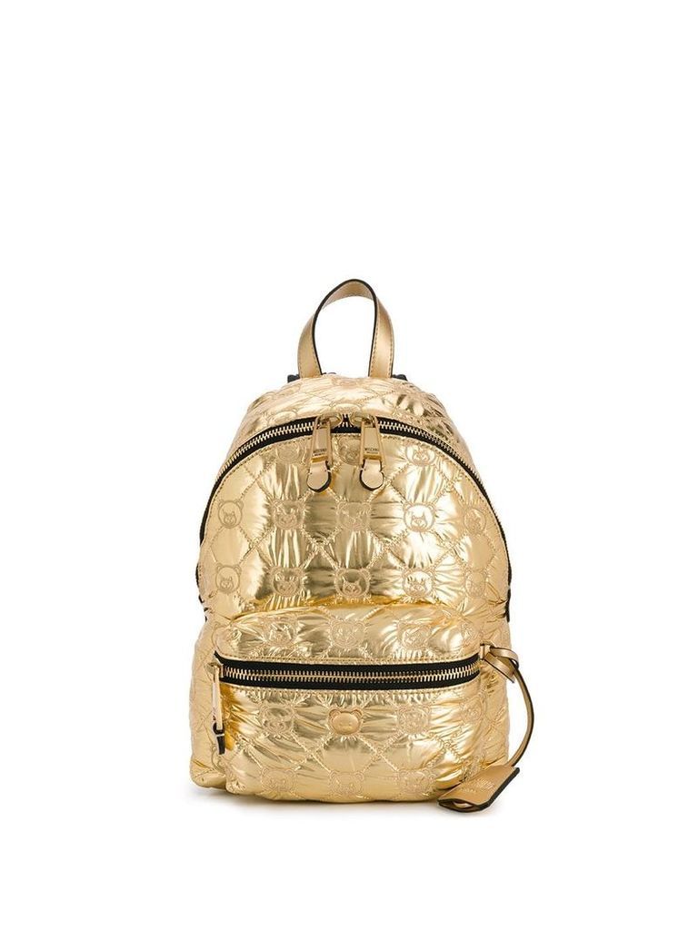 Moschino Teddy quilted backpack - GOLD