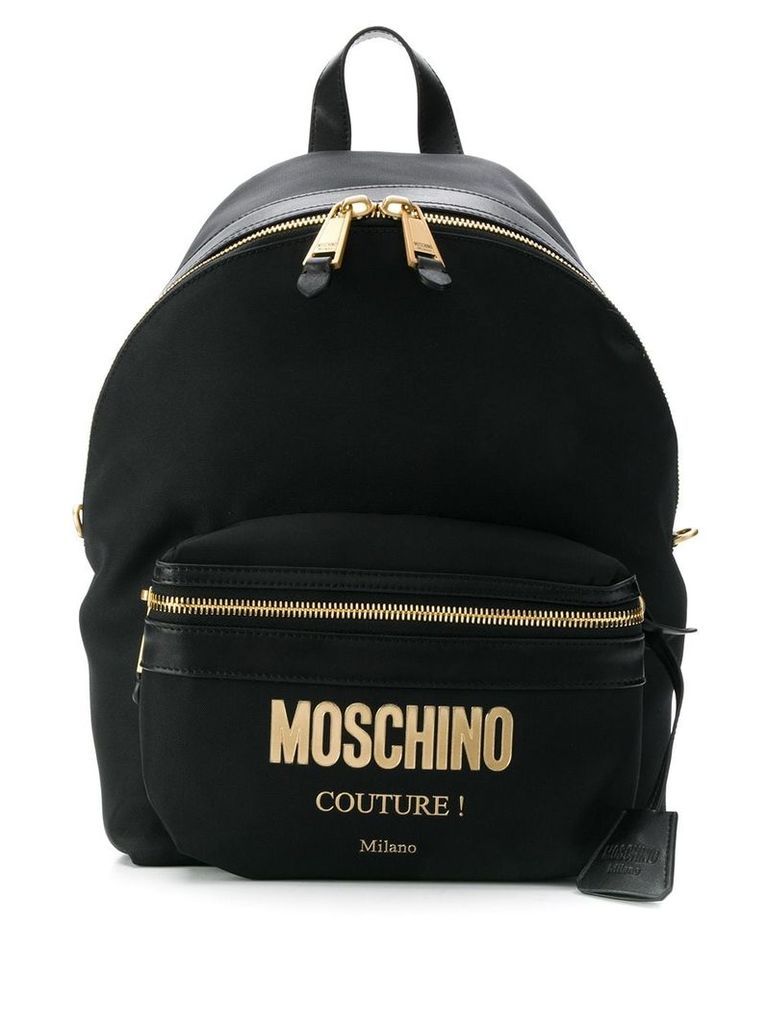 Moschino logo backpack - Black