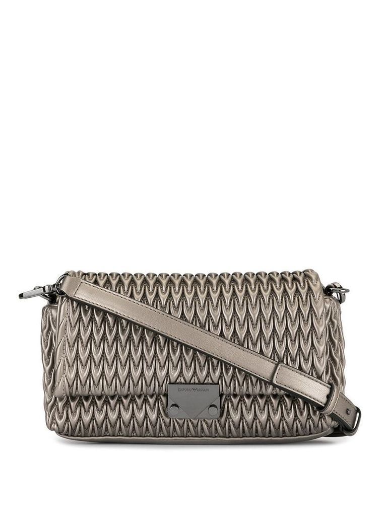 Emporio Armani quilted clutch bag - Metallic