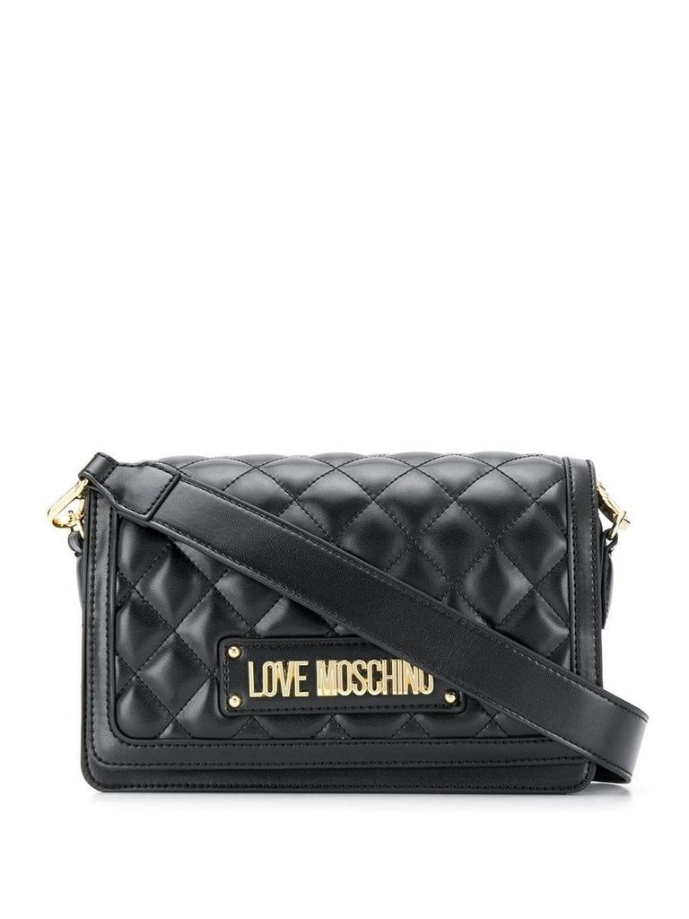 Love Moschino quilted logo shoulder bag - Grey