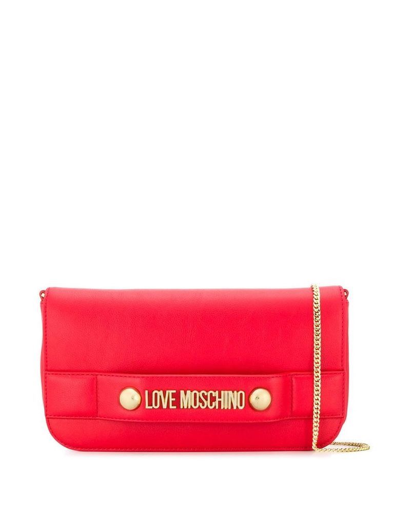 Love Moschino logo-embellished clutch - Red