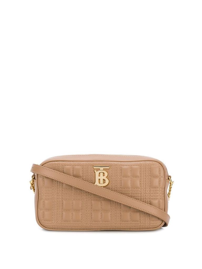 Burberry Quilted Check Lambskin Camera Bag - Neutrals