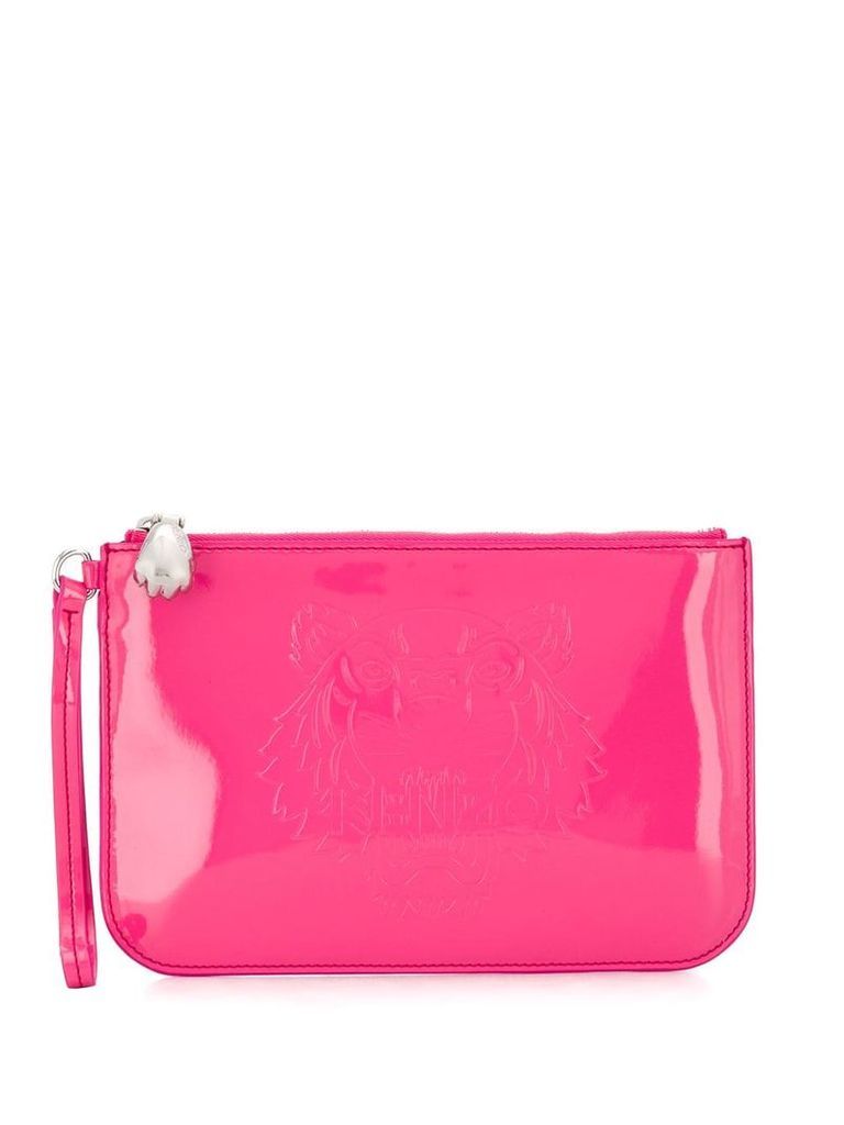 Kenzo embossed Tiger clutch - PINK