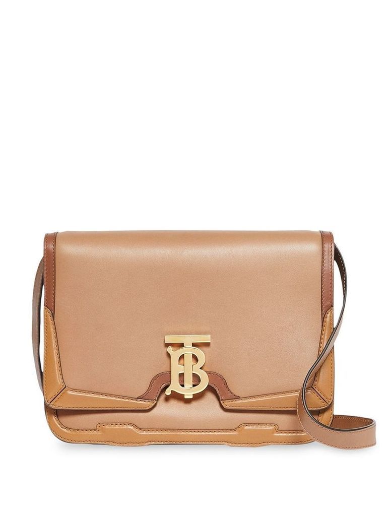 Burberry Medium Appliqué Leather TB Bag - Brown