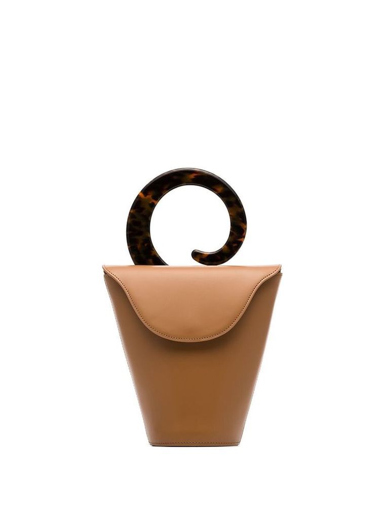 USISI curved handle tote - Brown