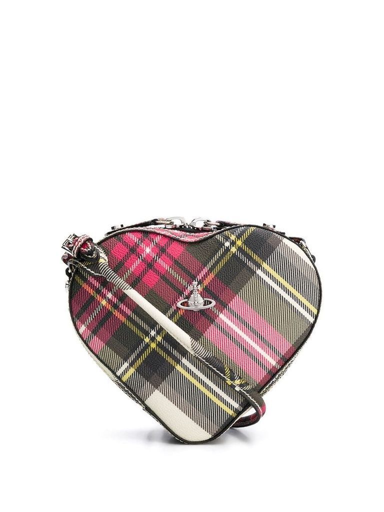 Vivienne Westwood tartan heart cross body bag - NEUTRALS
