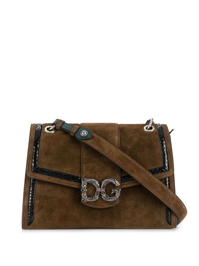 Dolce & Gabbana logo plaque shoulder bag - Brown