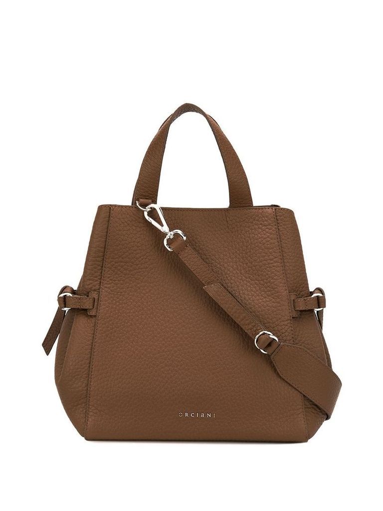 Orciani logo top-handle tote - Brown