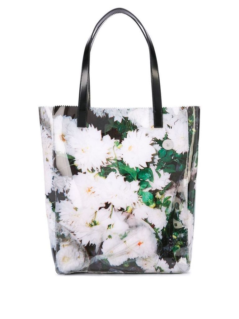 Kara floral tote bag - White