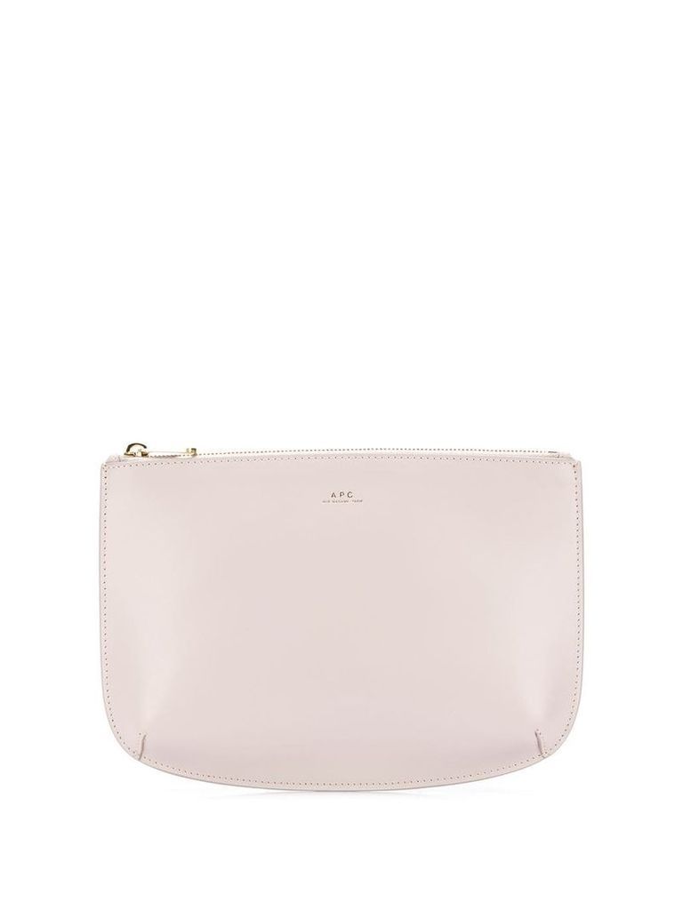 A.P.C. leather zipped clutch - PINK