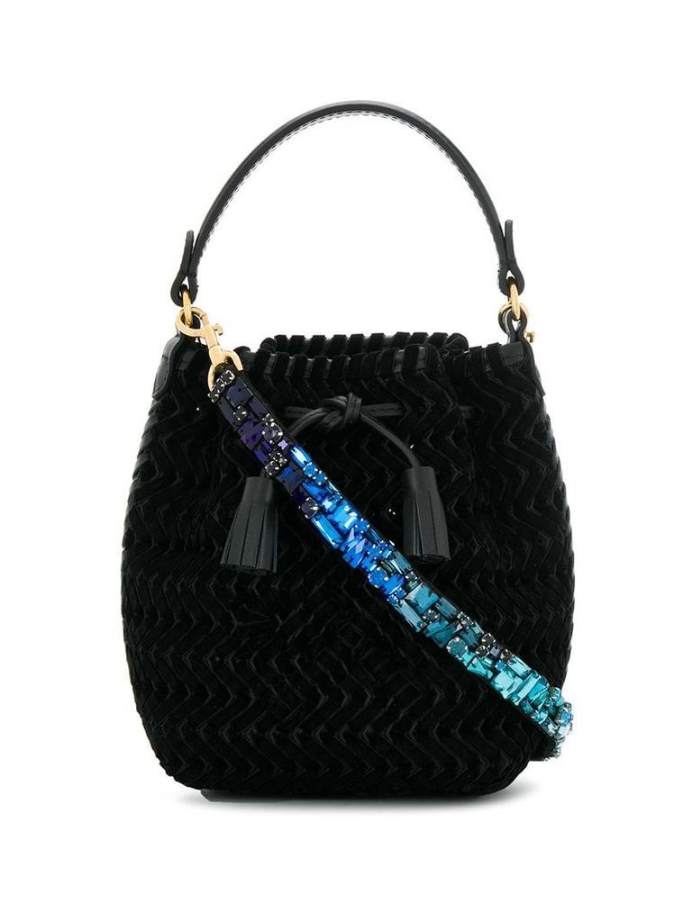 Anya Hindmarch embellished strap bucket bag - Black