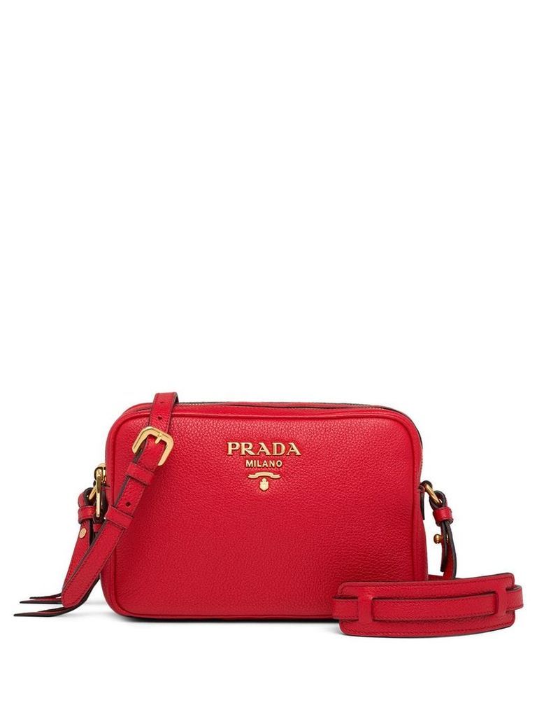 Prada logo-embellished shoulder bag - Red