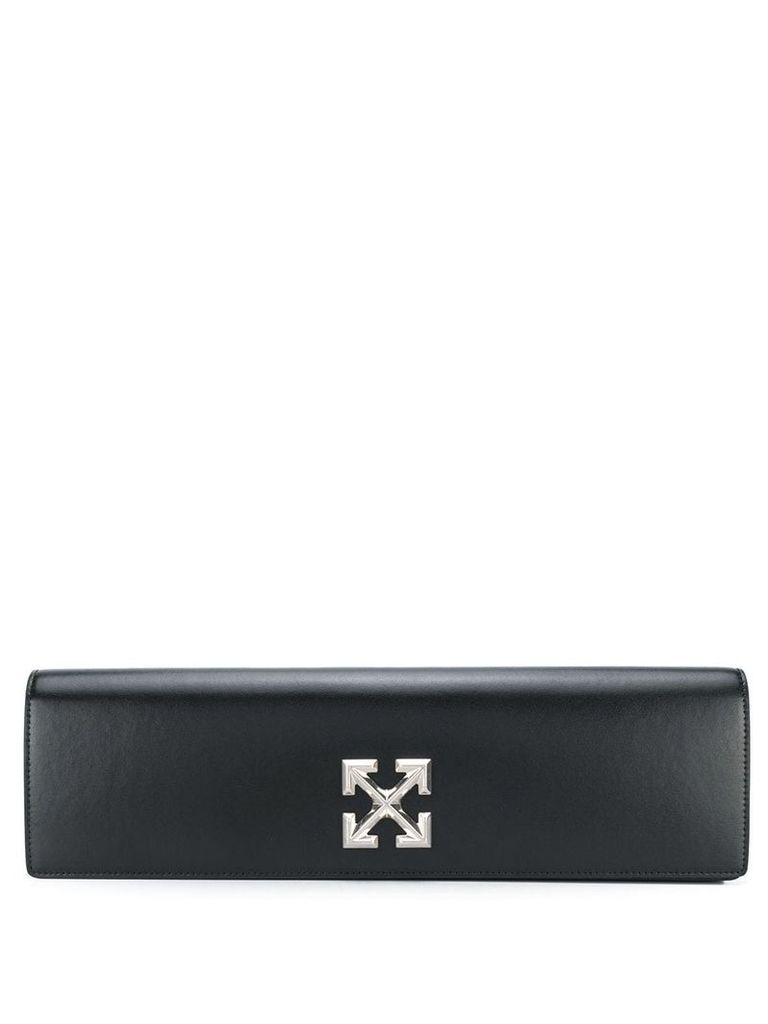 Off-White arrow plaque clutch - Black