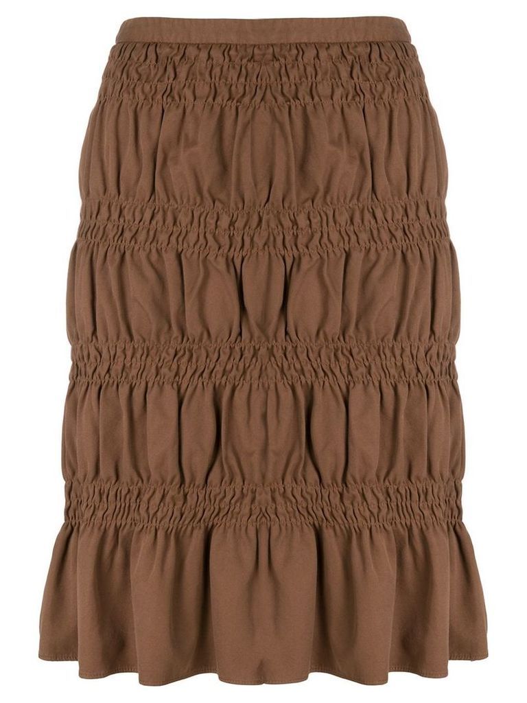 Romeo Gigli Pre-Owned gathered short skirt - Brown