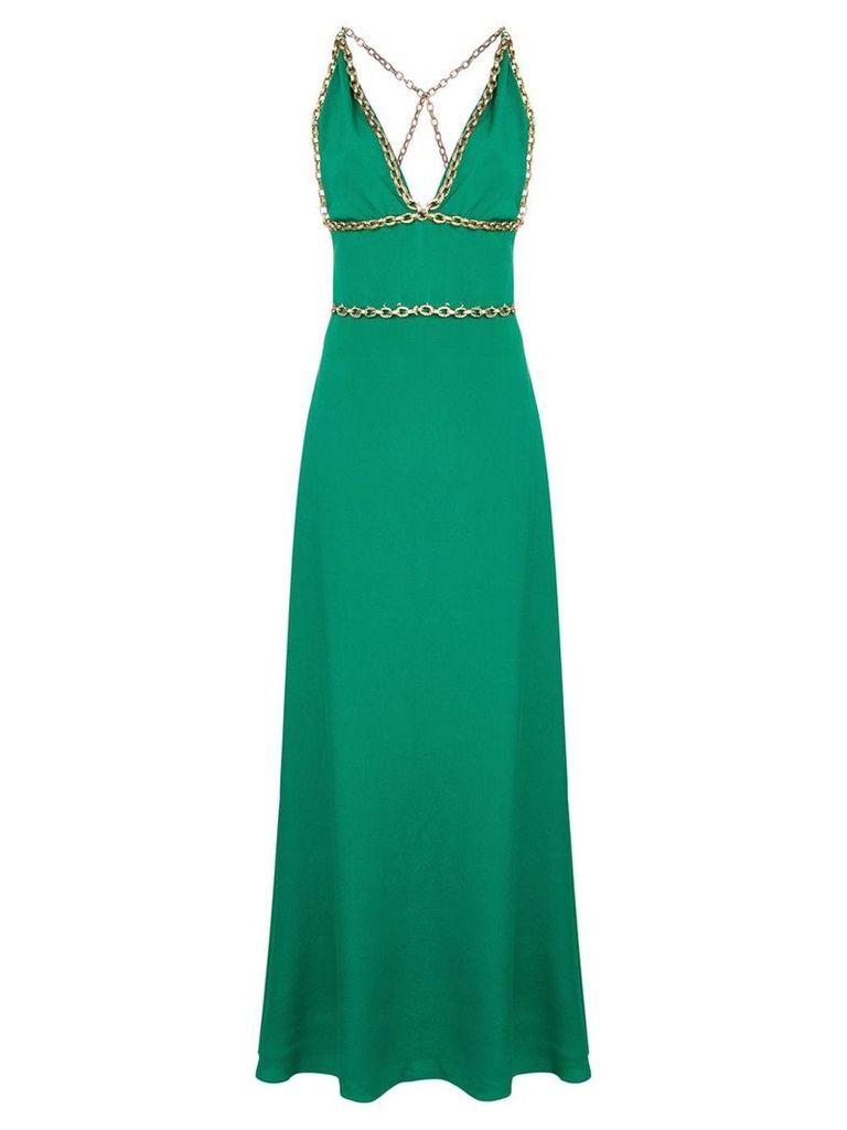 Balenciaga Pre-Owned 2005 chain embellished long dress - Green