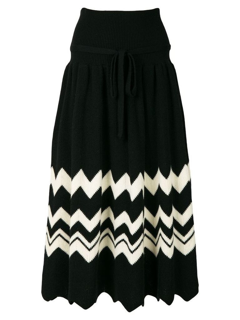 Comme Des Garçons Pre-Owned 1989 zig-zag knitted skirt - Black