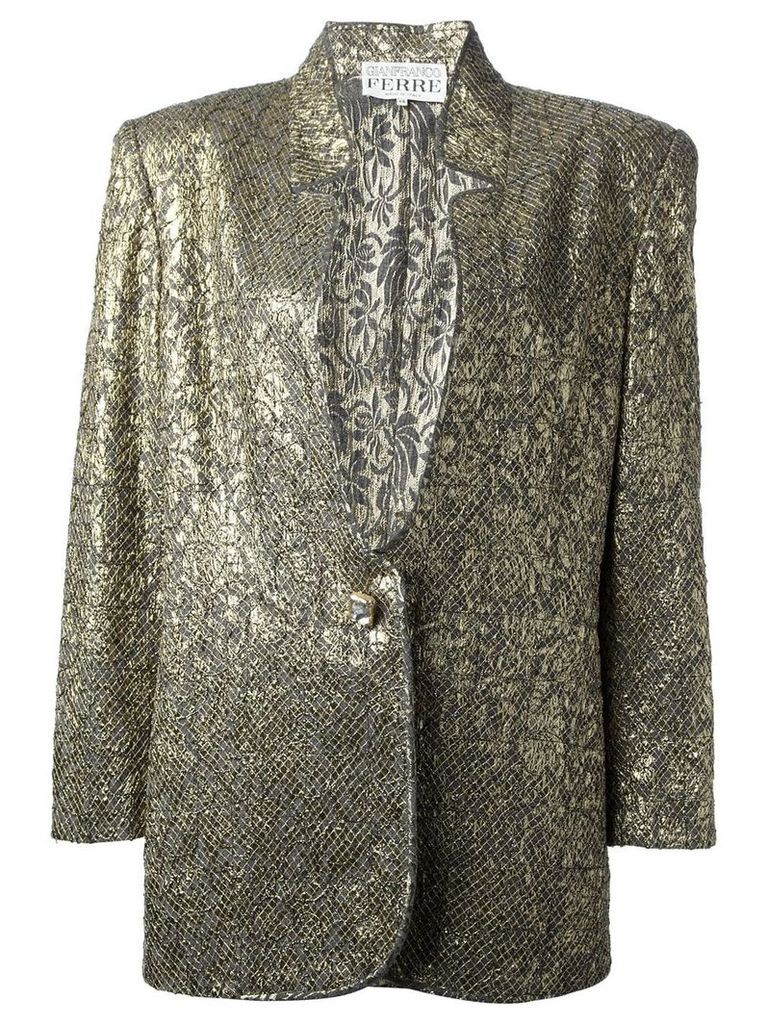Gianfranco Ferré Pre-Owned jacquard jacket and skirt suit - Metallic