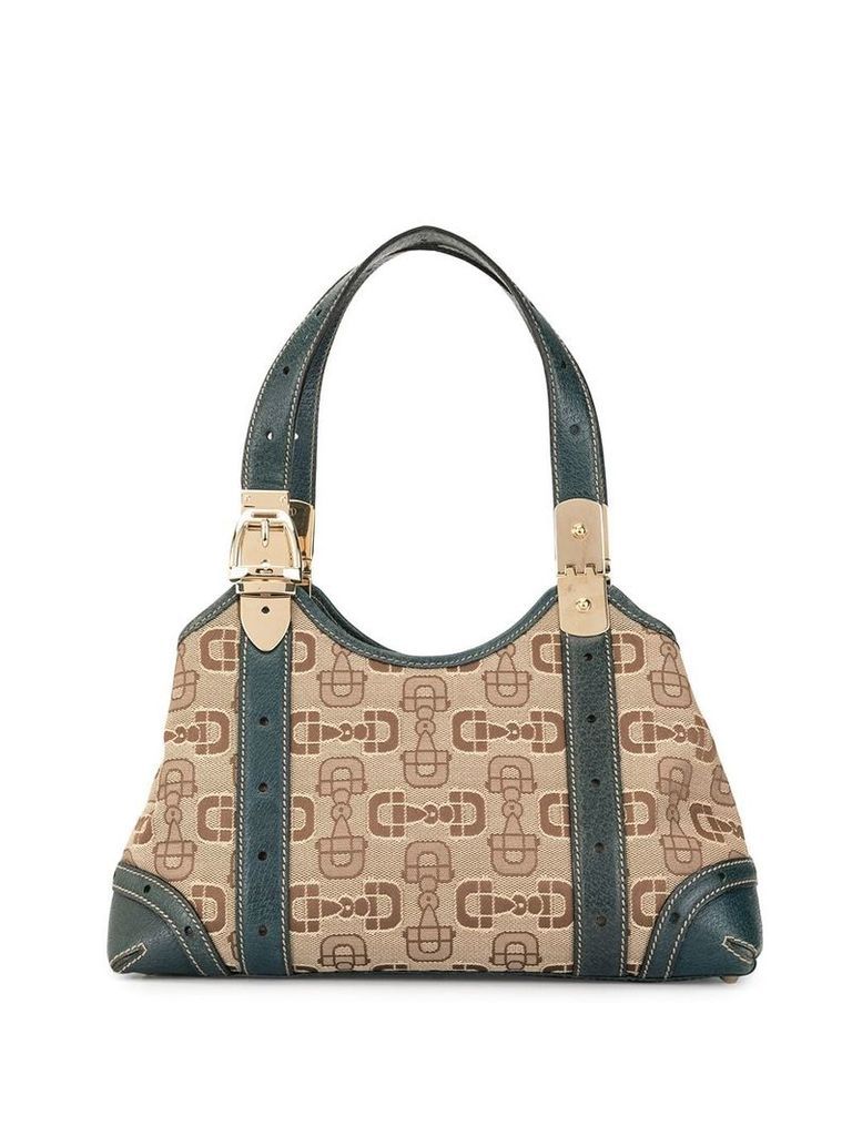 Gucci Pre-Owned Horsebit jacquard shoulder bag - Brown