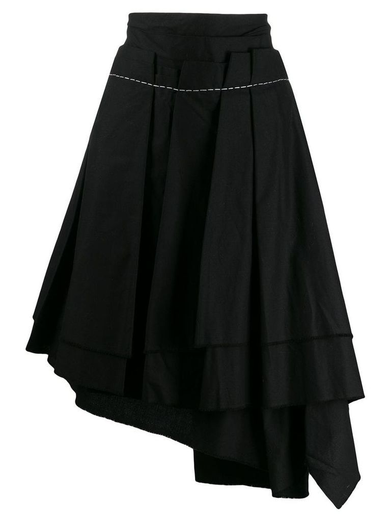 Comme Des Garçons Pre-Owned 1990's asymmetric pleated skirt - Black