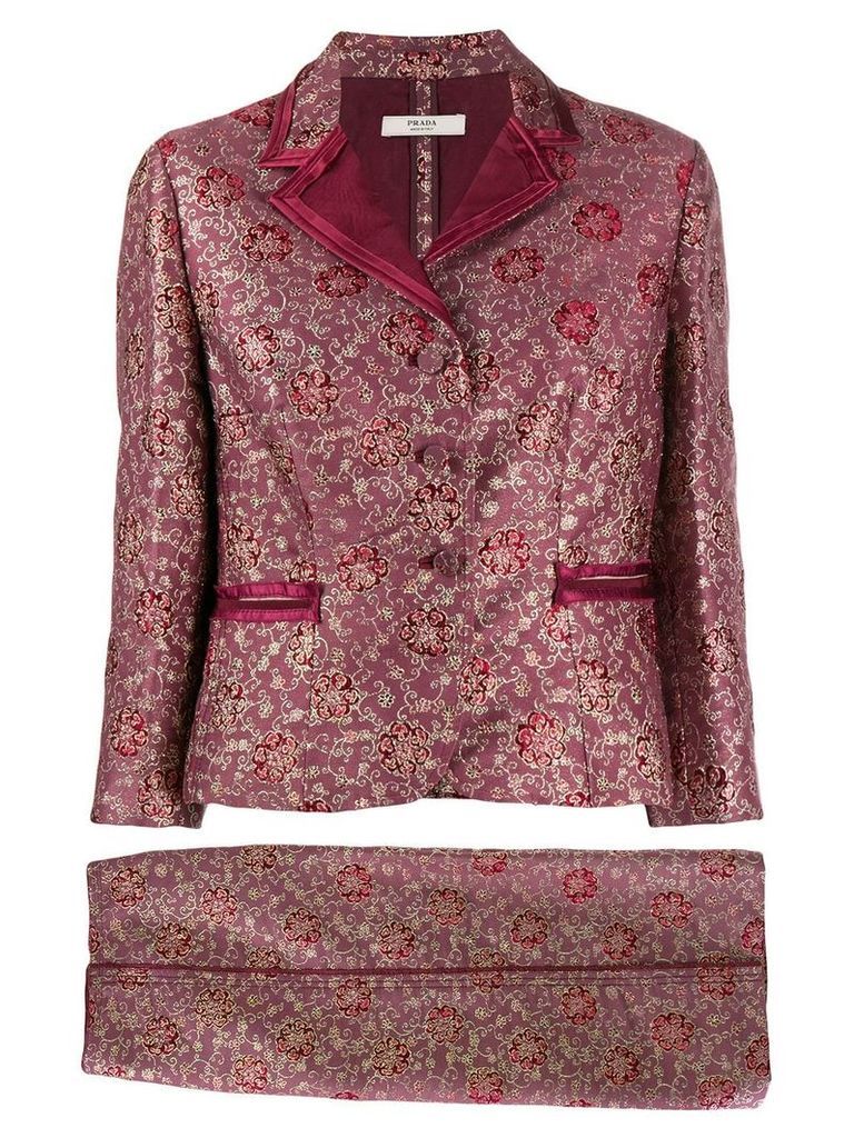 Prada Pre-Owned 2005 embroidered jacket and skirt suit