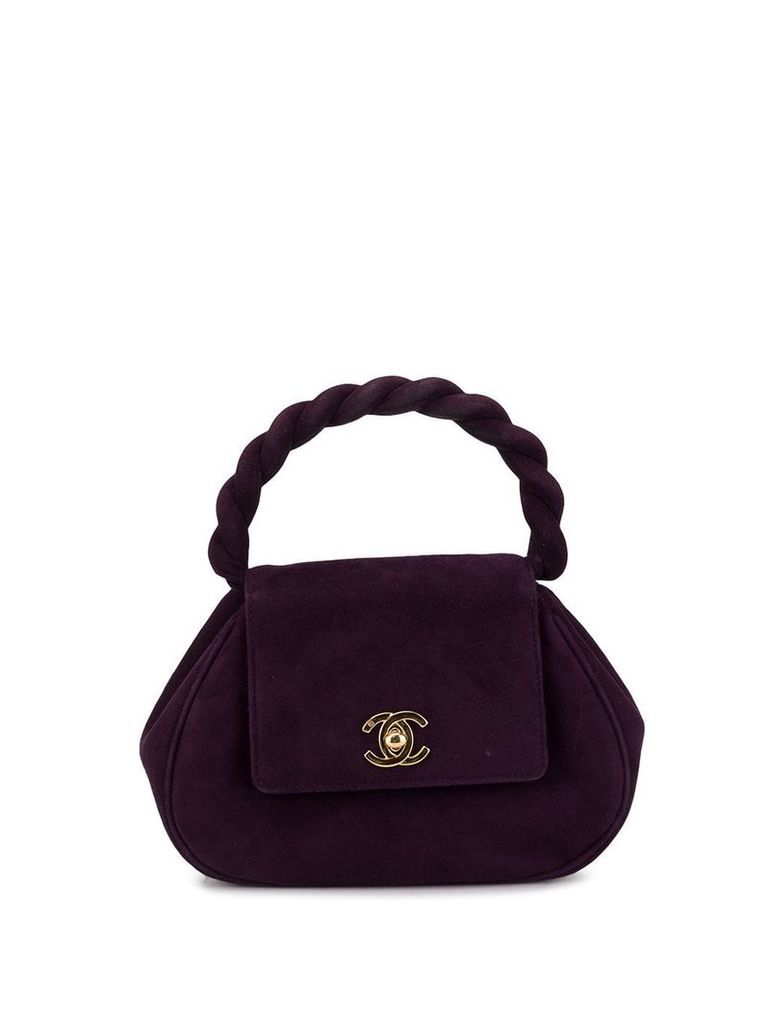Chanel Pre-Owned 1997 twisted handle velvet tote - Purple
