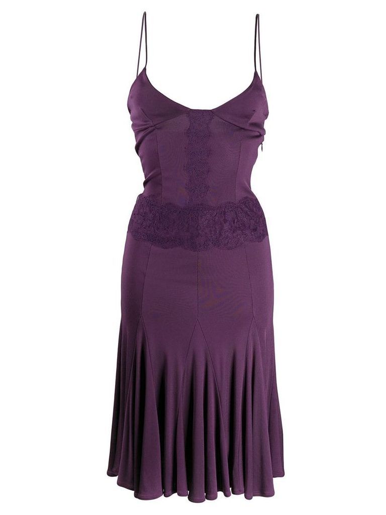 Valentino Pre-Owned 2000s lace panel dress - PURPLE