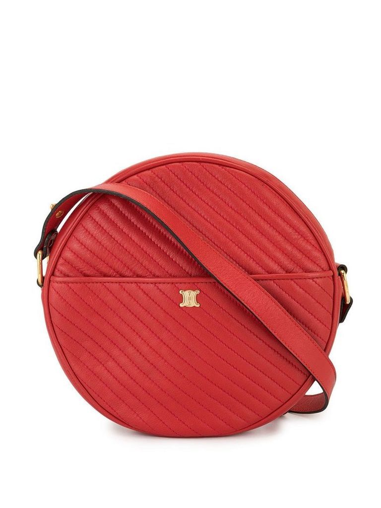 Céline Pre-Owned diagonal quilt round crossbody bag - Red