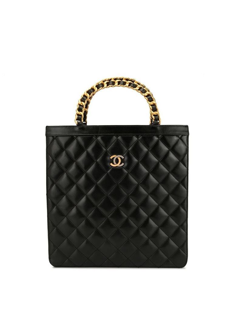 Chanel Pre-Owned Paris Limited diamond quilted tote - Black