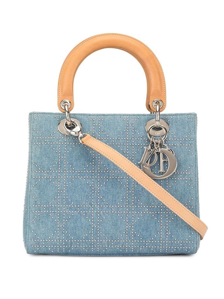 Christian Dior Pre-Owned Lady Dior studded shoulder bag - Blue