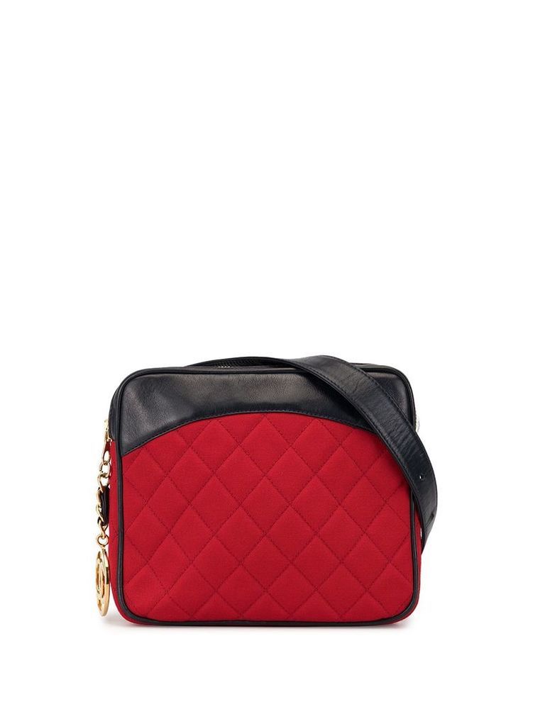 Chanel Pre-Owned diamond quilted logo charm belt bag - Red