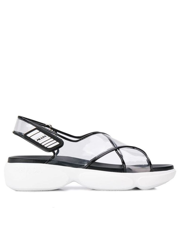 Prada transparent flatform sandals - Black