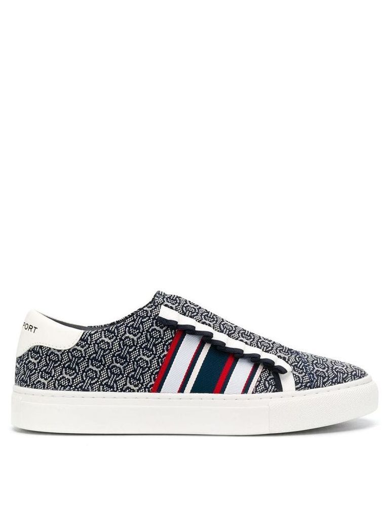 Tory Burch patterned low top sneakers - Blue