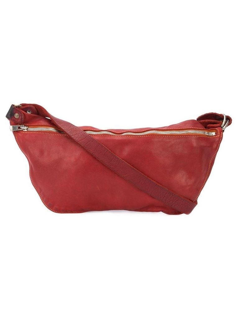 Guidi zip messenger bag - Red