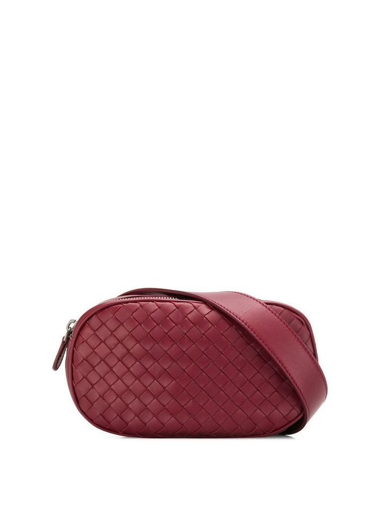 Bottega Veneta intrecciato weave belt bag - Red